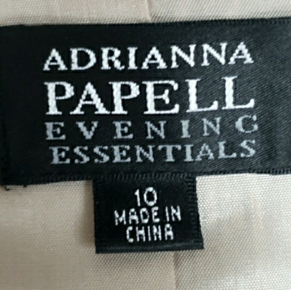Adrianna Papell Evening Essentials gold metallic ruffle collar jacket Sz 10 - Picture 14 of 16